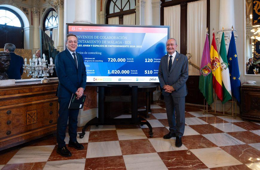 El Ayuntamiento de Málaga y la EOI impulsarán 120 proyectos de emprendimiento digital y 30 acciones formativas hasta 2025
