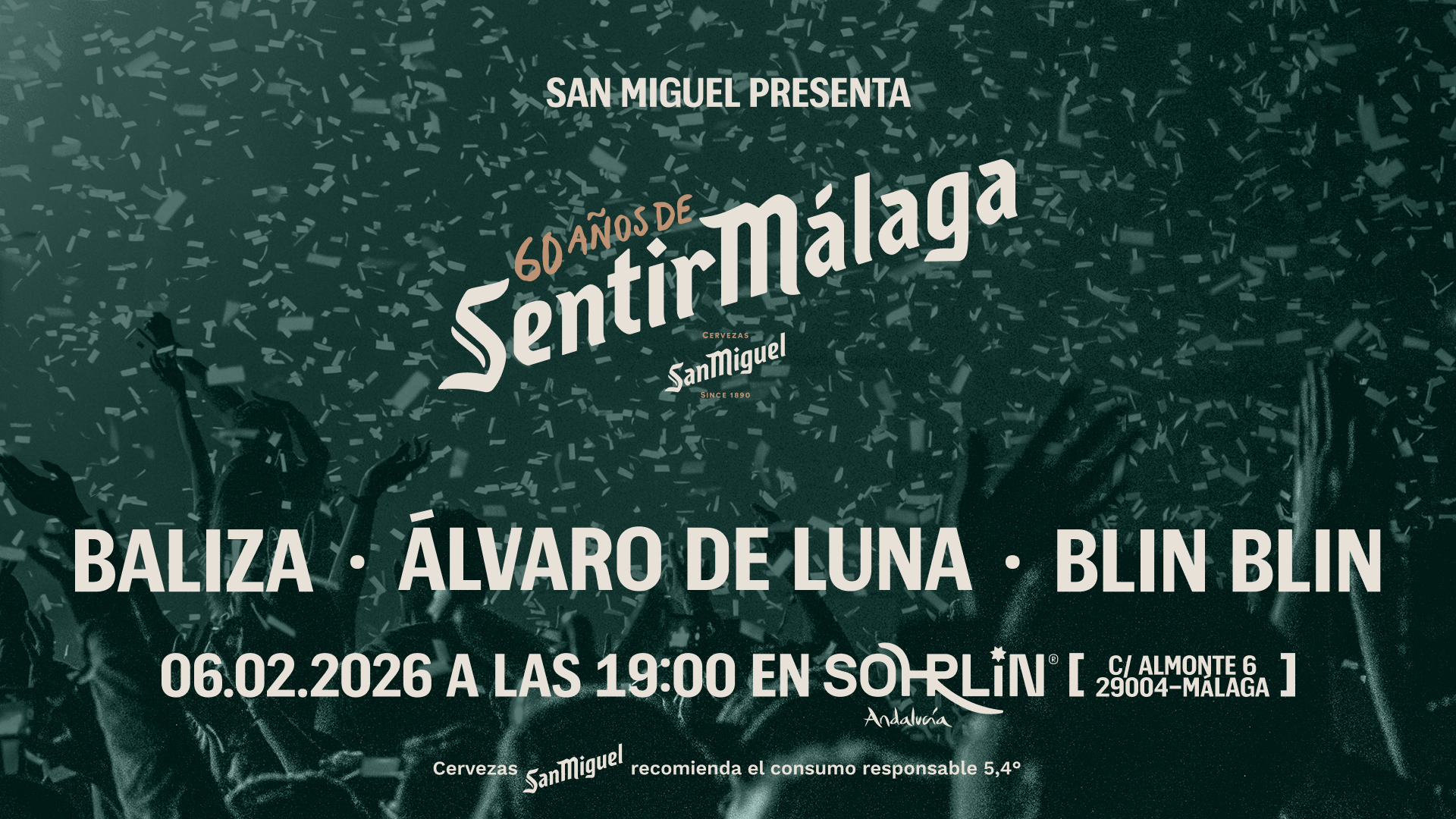 San Miguel celebra sus 60 años en Málaga con música, arte urbano y entradas que se consiguen brindando