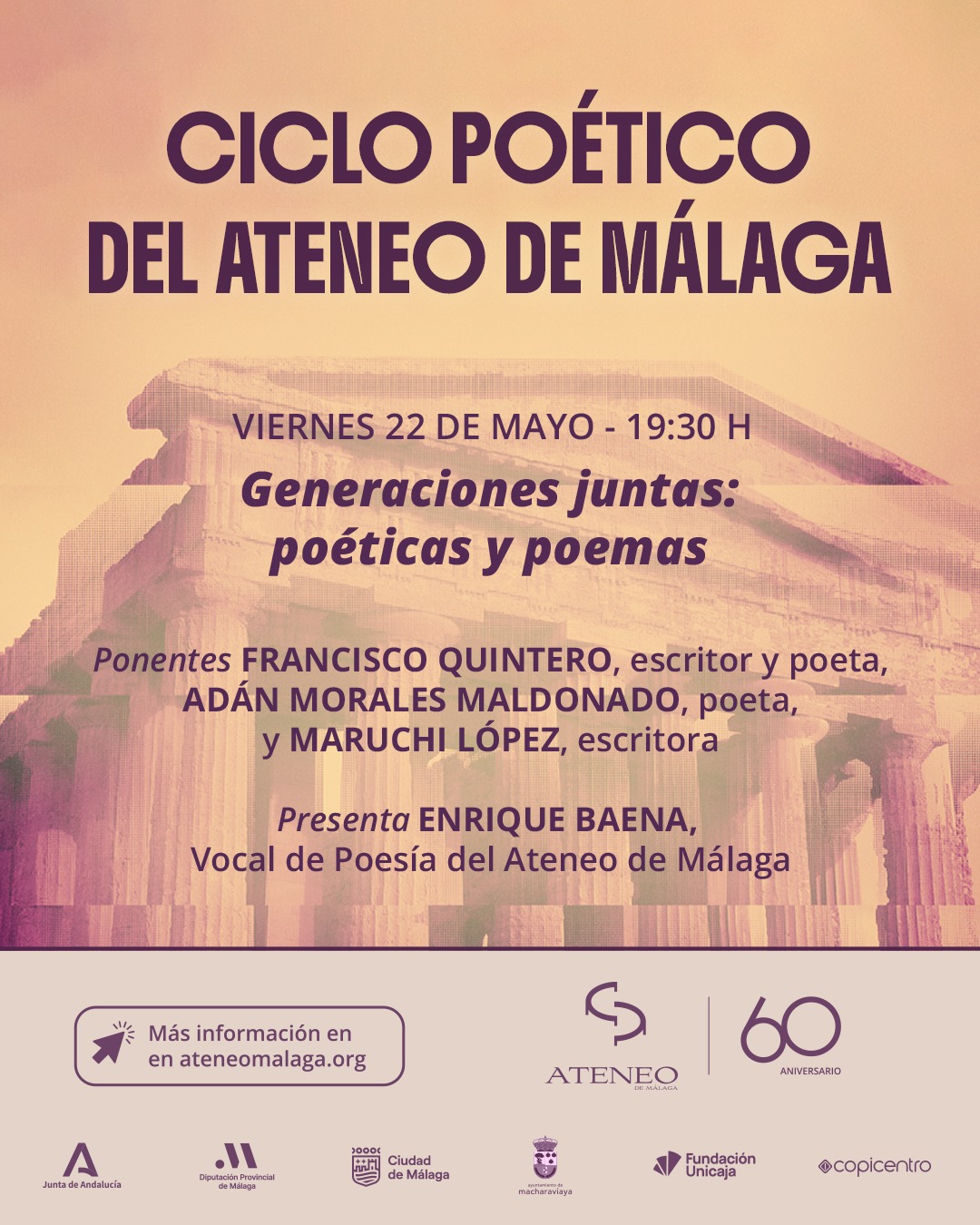 El Ateneo de Málaga inaugura el ciclo poético «Generaciones juntas: poéticas y poemas»