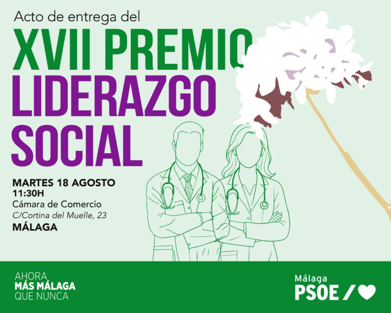 El PSOE de Málaga concede su 17º Premio al Liderazgo Social a los jubilados del Servicio Andaluz de Salud
